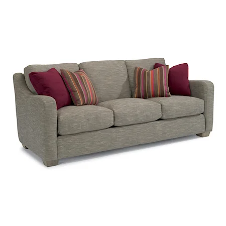 Casual Sofa with Loose Cushions and Toss Pillows